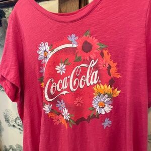 LB lane Bryant hot pink Coca Cola tee t shirt 18/20